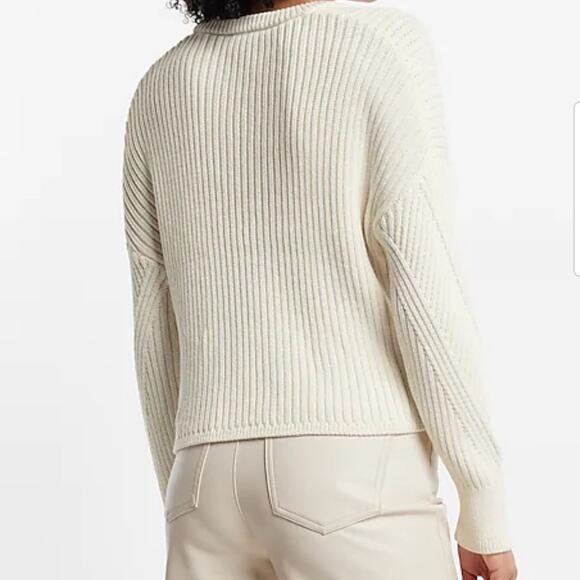 Express Ribbed Design Crew Neck Sweater Black Pullover Knit XS Long Sleeve 2022 - Picture 6 of 13